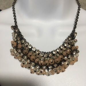 Necklace Layered beaded rhinestone short Classy Dressy EUC